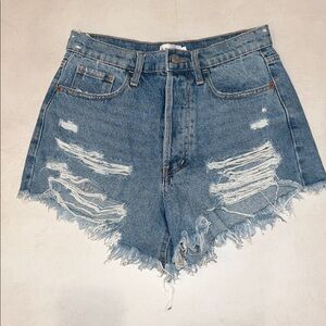 Cello S Blue Jean Shorts Denim Ripped Destroyed Festival High Waisted